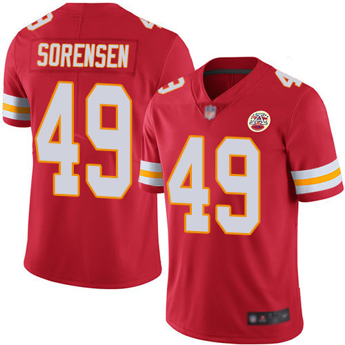 Men Kansas City Chiefs 49 Sorensen Daniel Red Team Color Vapor Untouchable Limited Player Nike NFL Jersey